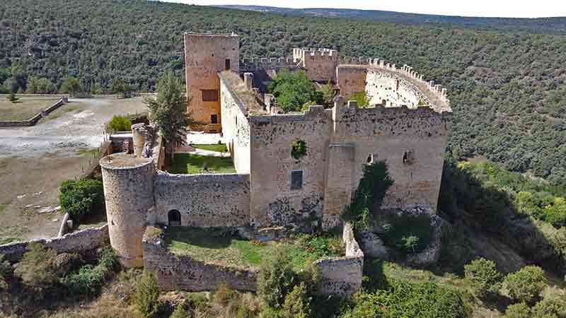 Aerial view of Pedraza Castle
